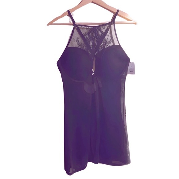 Auden Lingerie: Black‎ Lace Teddy with Padded Underwire - Picture 1 of 7